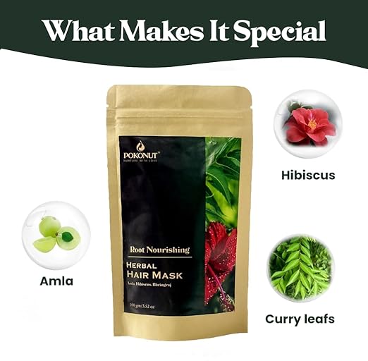 Pokonut Herbal Hair Mask for Hair Growth - 100 gms
