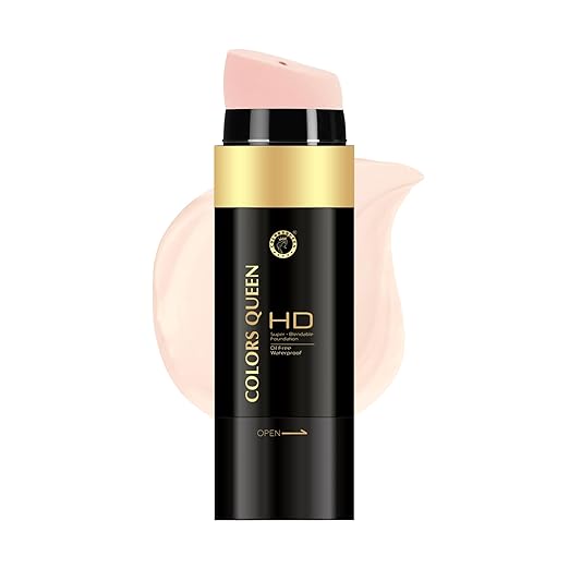 Colors Queen Hd Super Blendable Foundation With Puff Applicator 03 Nude Beige - 30 gms