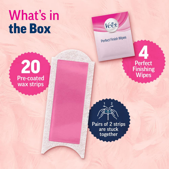 Veet Professional Waxing Strips for Normal Skin - 20 Strips