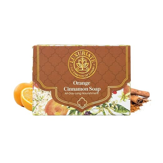 Luxuriate Orange Cinnamon Soap Luxury Premium Soap - 125 gms