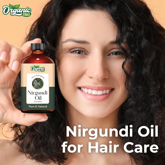 Organic Zing Nirgundi (Vitex Negundo) Oil | Carrier Oil for Aroma, Diffusers, Skincare & Hair Care - 30 Ml