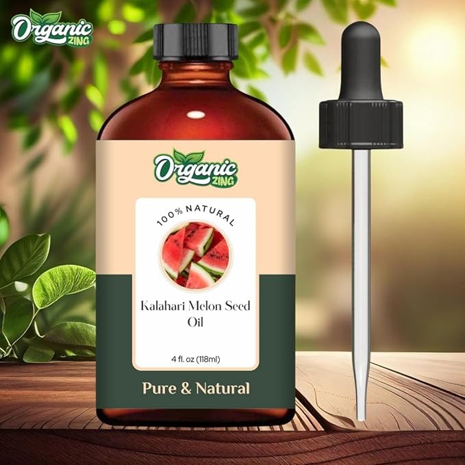 Organic Zing Kalahari Melon Seed (Citrullus Lanatus) Oil | Carrier Oil for Skincare, Hair Care & Massage - 118 Ml