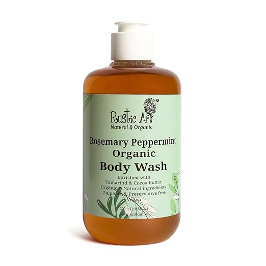 Rustic Art Rosemary Peppermint Body Wash Liquid - 300 ml