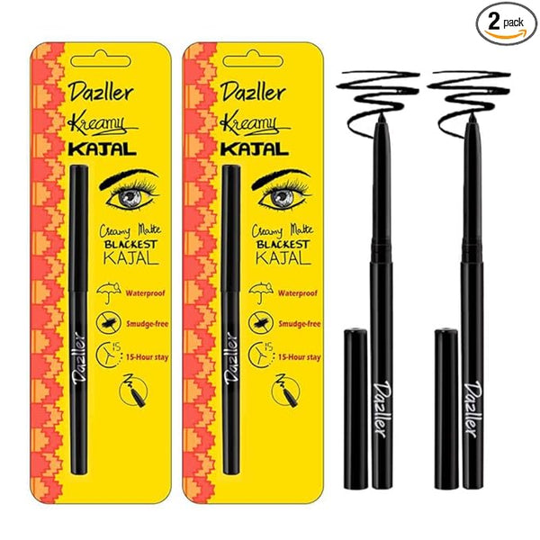 Dazller Blackest Black Kreamy Kajal ( Pack of 2) - 30 gms
