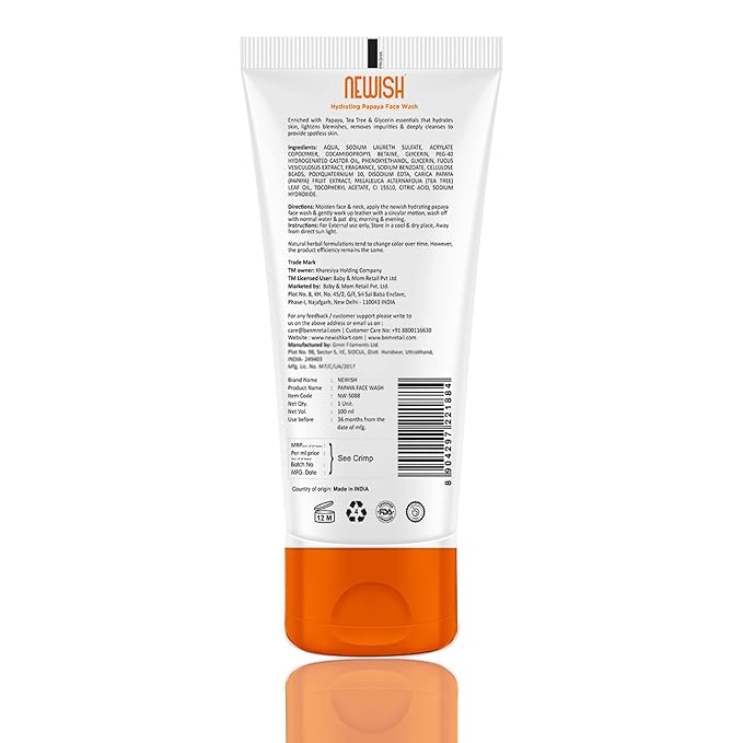 Newish Papaya Face Wash for Glowing Skin - 100 ml