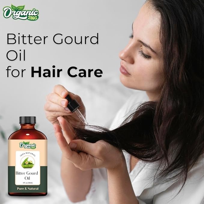 Organic Zing Bitter Gourd (Momordica Chara) Oil | Carrier Oil for Skincare, Hair Care & Massage - 118 Ml