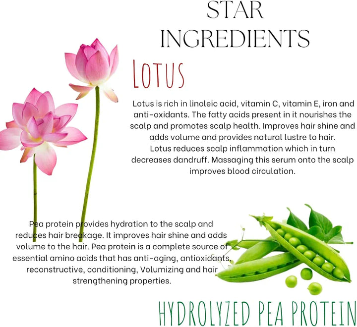 EcoBerry Lotus Hair Root Strengthening Serum For Hair Growth Men, Women, Scalp Serum Hair fall control Hair Volumizing, Water Based, Natural & Handmade, Chemical Free Silicone Free Paraben Free, Vegan