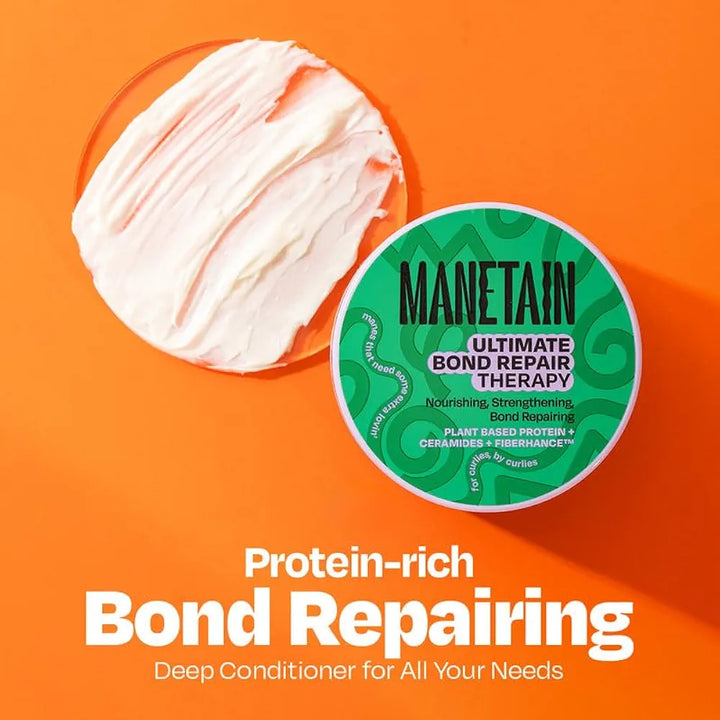 MANETAIN Ultimate Bond Repair Therapy - 200gm | Deep Conditioning Treatment with FiberHance™ & Plant-Based Keratin for All Hair Types | Hydrates, Strengthens, & Restores Damaged Hair | Sulphate & Paraben Free