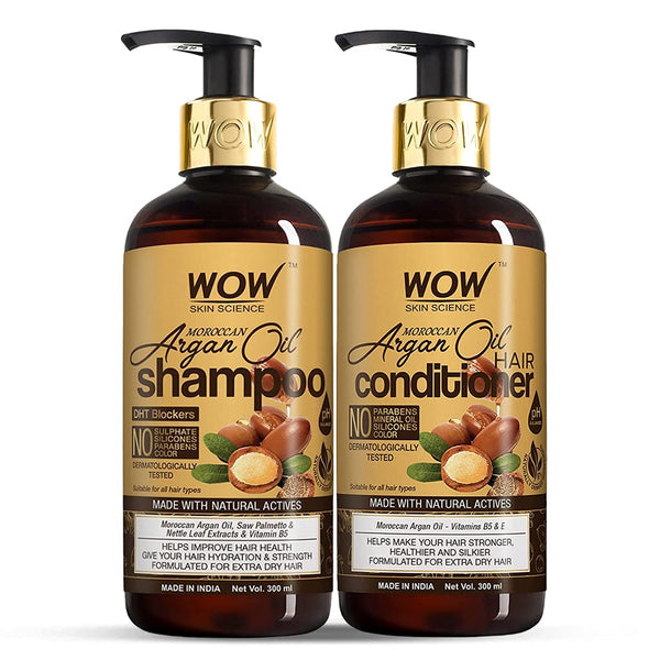 Wow Skin Science Moroccan Argan Oil Shampoo & Hair Conditioner Combo