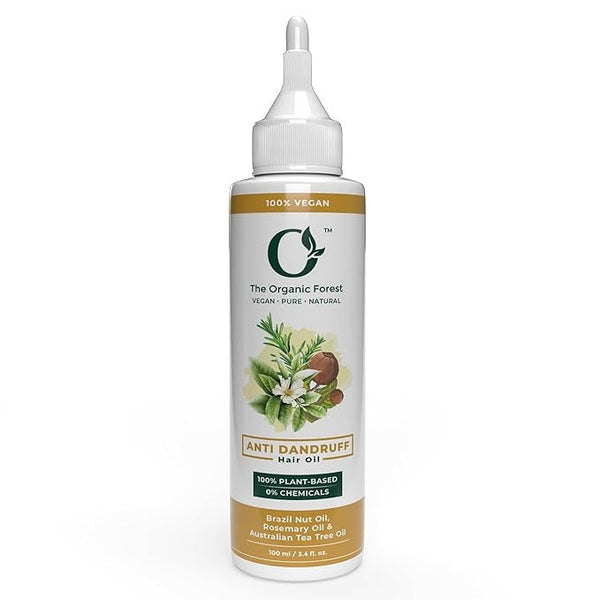 The Organic Forest VEGAN Organic Tea Tree Brazil Nut & Neem blended Anti Dandruff Hair Oil - 100 ml