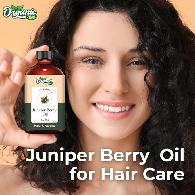 Organic Zing Juniper Berry Essential Oil for Skin, Face, Hair Care, Aromatherapy, Diffuser, Conditioner - 30 Ml