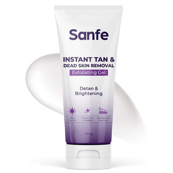 Sanfe Instant Tan & Dead Skin Removal Exfoliating Gel - 100 gms