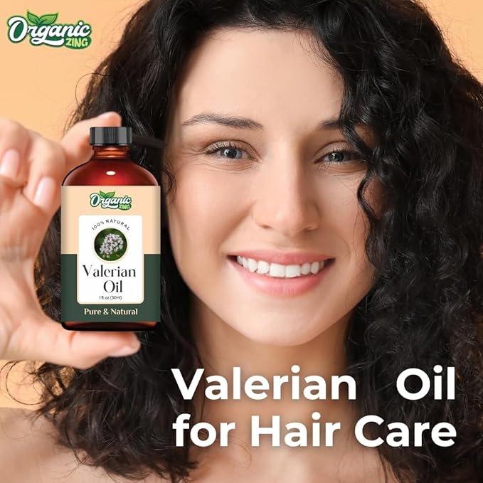 Organic Zing Valerian (Valeriana Officinalis L) Essential Oil Pure & Natural for Skin, Face, Hair Care - 30 Ml
