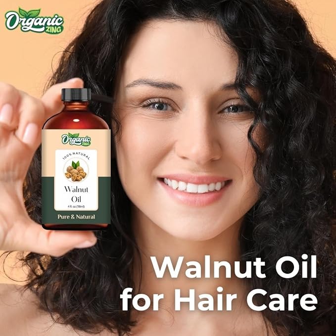 Organic Zing Walnut (Juglans Regia) Oil | Carrier Oil for Skincare & Haircare - 118 Ml