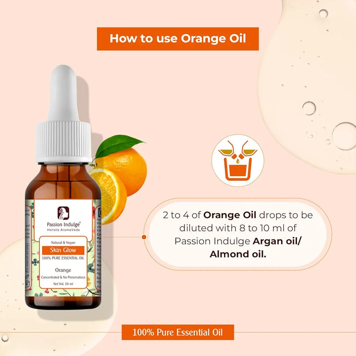 Passion Indulge Orange Essential Oil for Glowing Skin and Anti-Aging -10ml