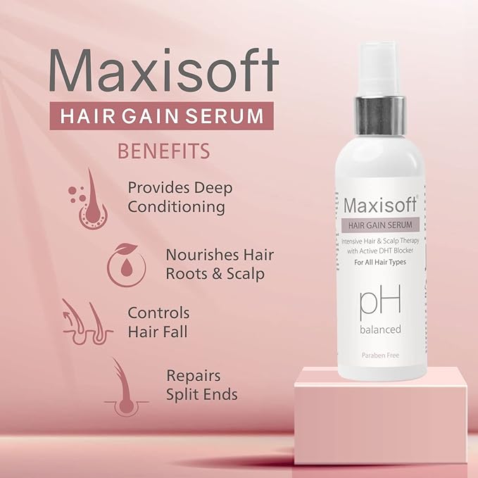Maxisoft Hair Gain Serum | Intensive Hair & Scalp Therapy for All Hair Types - 100 Ml