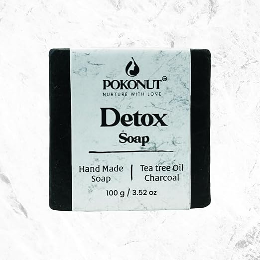 Pokonut Detox Activated Charcoal Soap - 100 gms