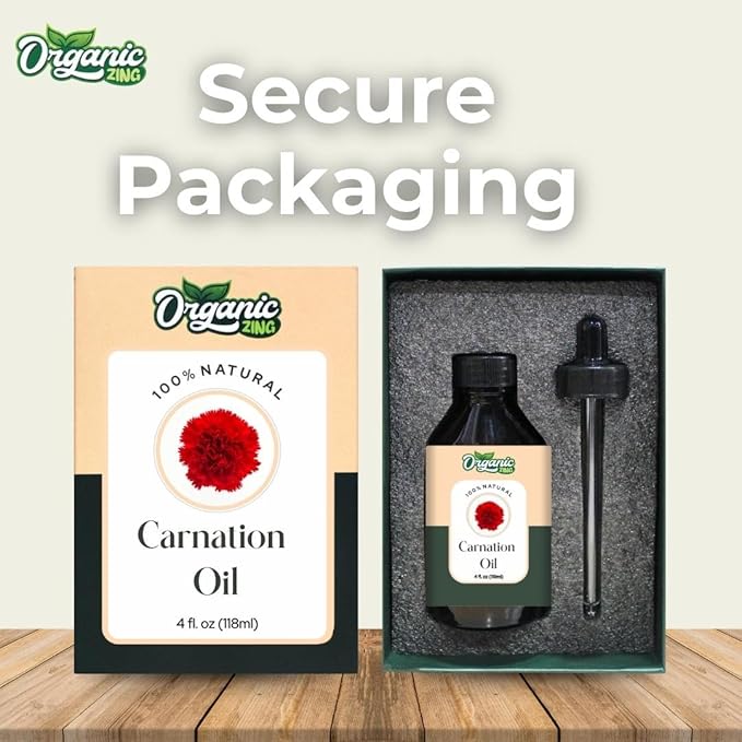 Organic Zing Carnation (Dianthus Caryophyllus) Oil | Essential Oil for Skincare, Aroma & Diffuser - 118 Ml