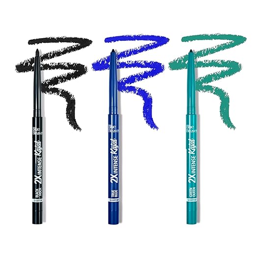 Blue Heaven Soft Kajal Black & Blue with Green Multicolor Combo - 0.03 gms Each