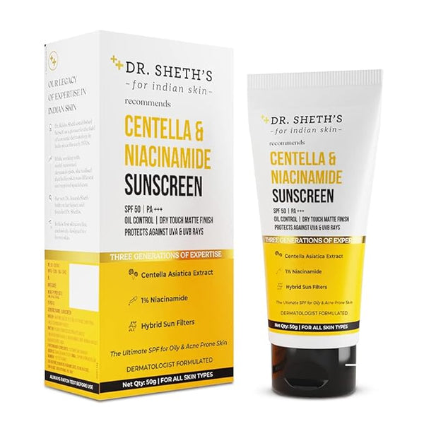 Dr. Sheth's Centella & Niacinamide Sunscreen Spf 50 Pa+++ - 50 gms