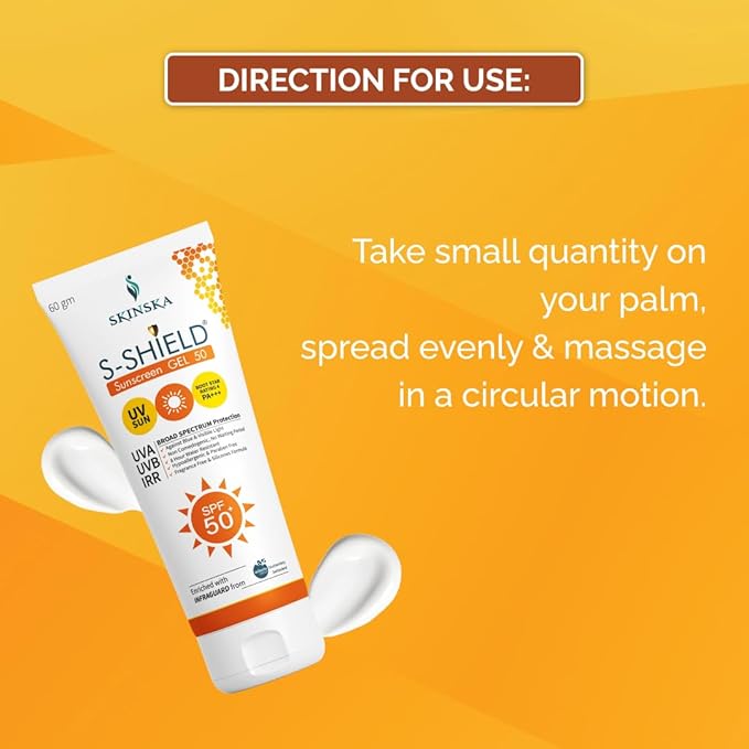 Skinska Naturals S-shield Matte Sunscreen Gel With Spf 50, Pa+++ | 60 Gms