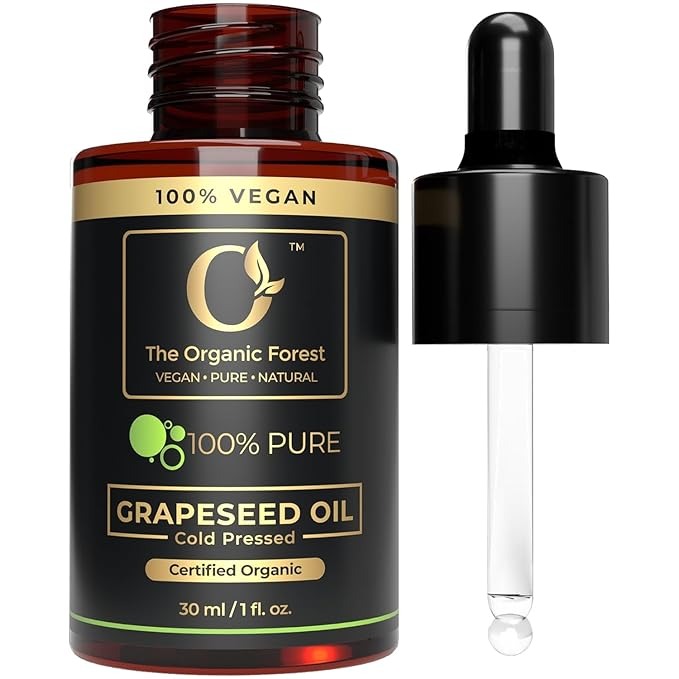 The Organic Forest Organic Grapeseed Oil - Pure Cold-Pressed - 30 ml