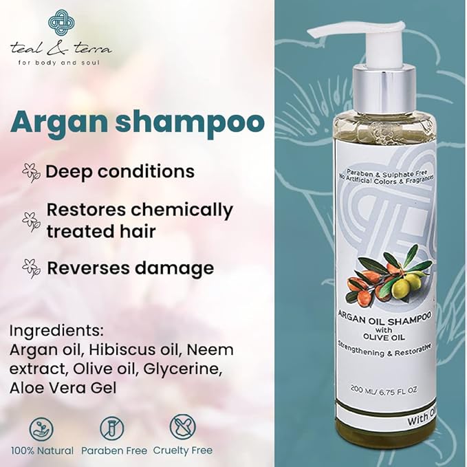 Teal & Terra Colour Protection and Moisturizing Shampoo for Dry & Frizzy Hair - 200 Ml