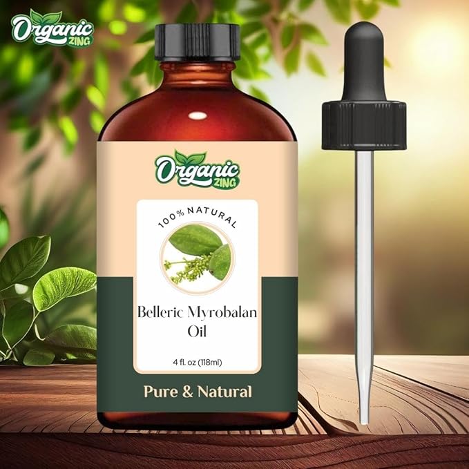 Organic Zing Belleric Myrobalan (Terminalia Bellirica) Oil | Essential Oil for Skincare & Hair Care - 118 Ml