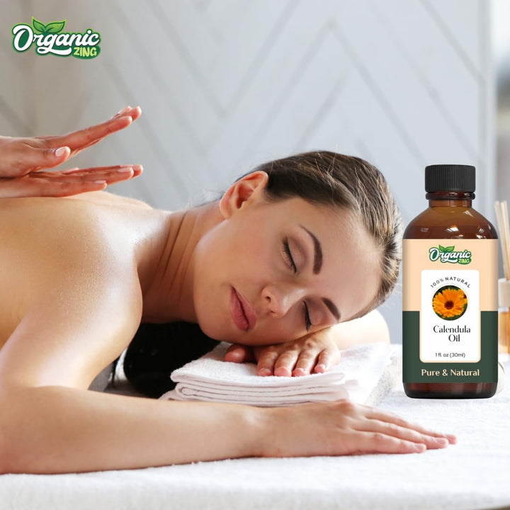 Organic Zing Calendula (Calendula Officinalis) Oil | Essential Oil for Skincare, Hair Care & Massage - 30 Ml