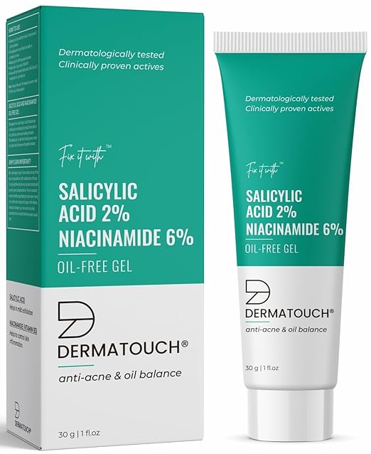 Dermatouch Salicylic Acid 2% Niacinamide 6% Anti Acne Oil Free Gel - 30 gms