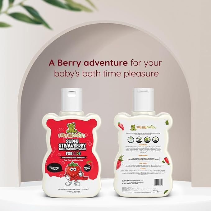 ShuShu Babies Super Strawberry Face and Body Wash- 60 ml