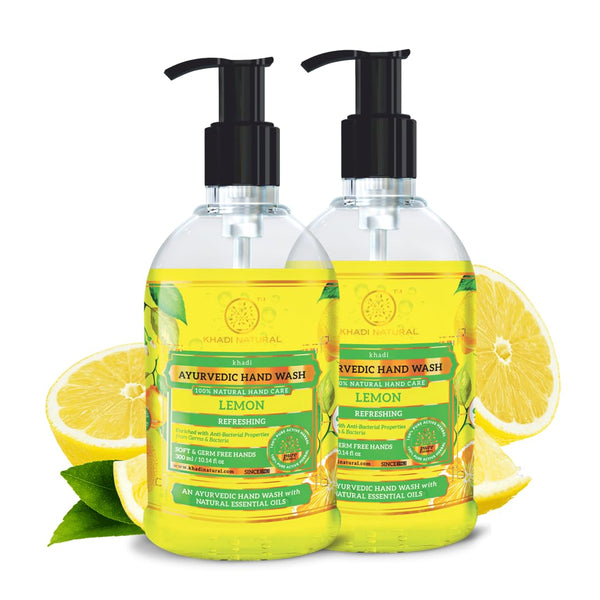 Khadi Natural Refreshing Lemon Hand Wash (Pack of 2) - 300ml