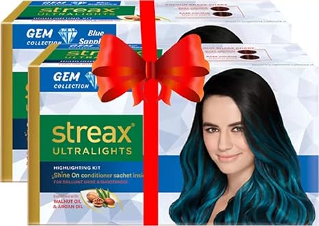 Streax Ultralights Highlighting Gem Collection Highlights Blue - 300 gms (Pack of 2)