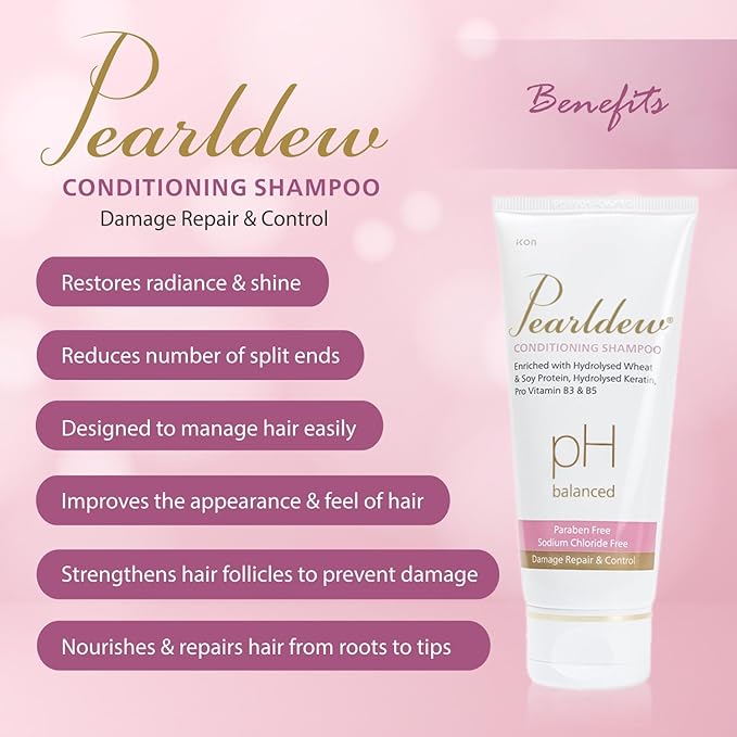 Pearldew Conditioning Shampoo, Ph Balanced, Damage Repair & Control, Paraben Free - 200 Ml