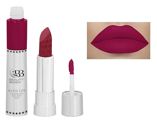Beauty Berry Matte Lips 2 IN 1 Long Lasting Gloss Matte Lipstick Royal Queen - 8 gms