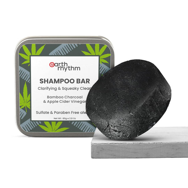 Earth Rhythm Charcoal Shampoo Bar (Tin Packing) - 80 gms