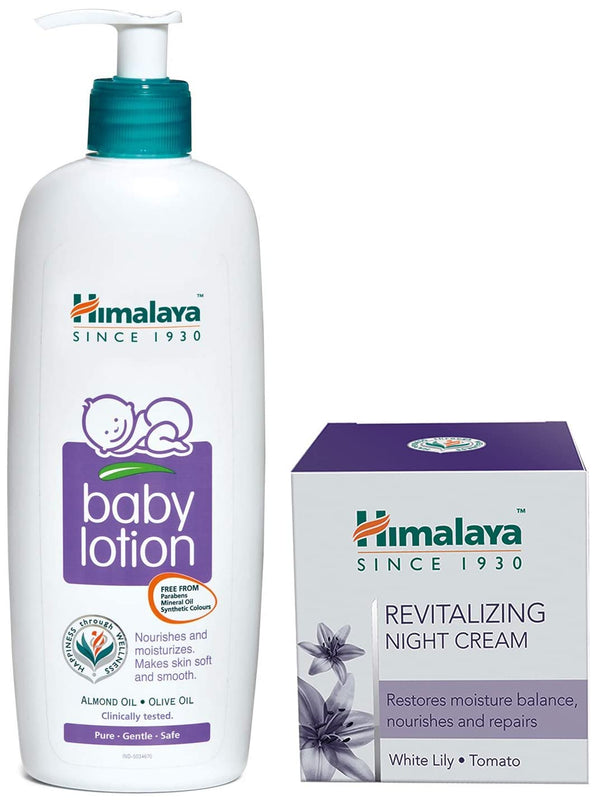 Himalaya Baby Body Lotion & Herbals Revitalizing Night Cream Combo