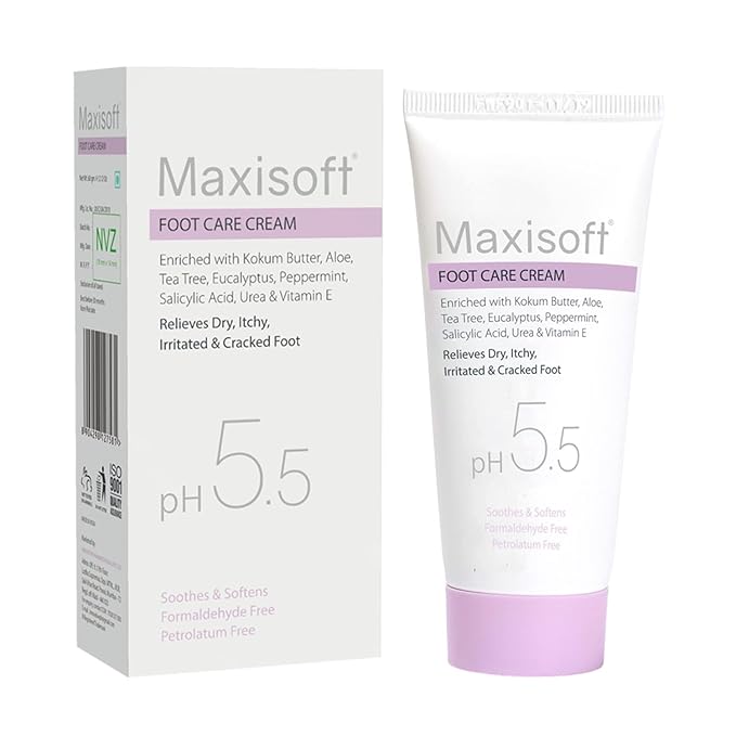 Maxisoft Foot Care Cream | for Dry, Rough & Crack Heels | Moisturizes and Soothes Feet - 60 Gms