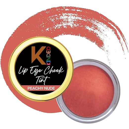 Kinded Lip Eye And Cheek Tint Colour Peachy Nude For Women Girls - 8 gms