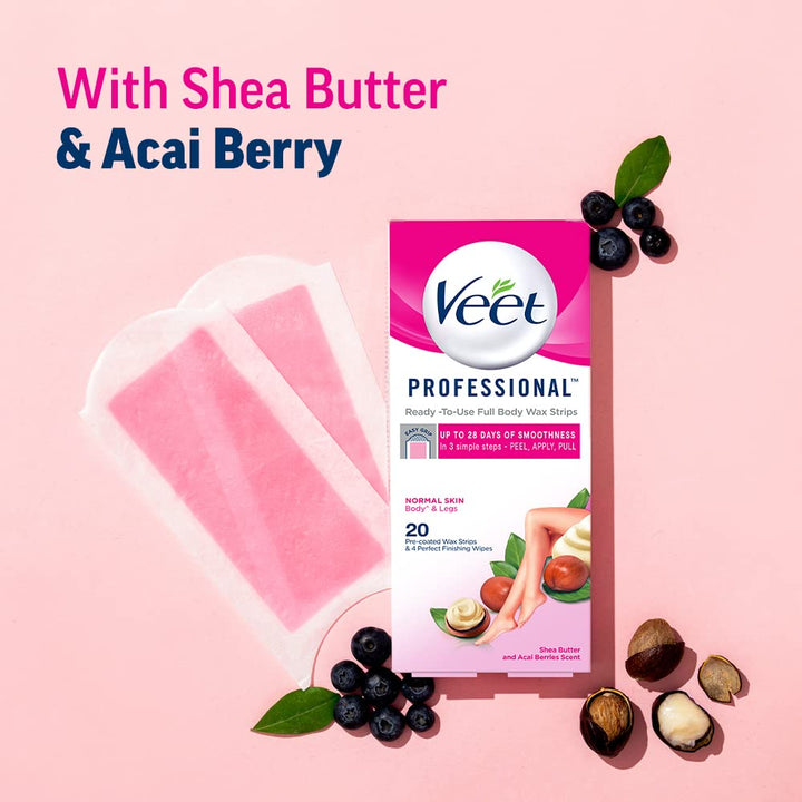 Veet Professional Waxing Strips For Normal Skin - 8 Strips