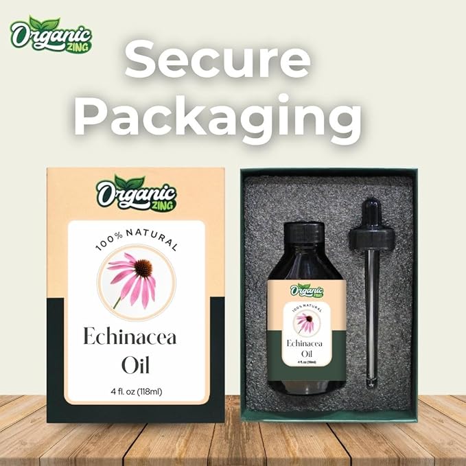 Organic Zing Echinacea (Echinacea Angustifolia) Oil | Carrier Oil for Skincare and Hair Care - 118 Ml