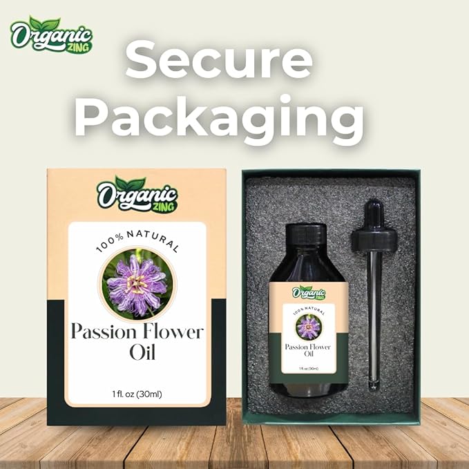 Organic Zing Passion Flower (Passiflora) Oil | Essential Oil for Aroma, Diffusers, Skincare & Massage- 30 Ml