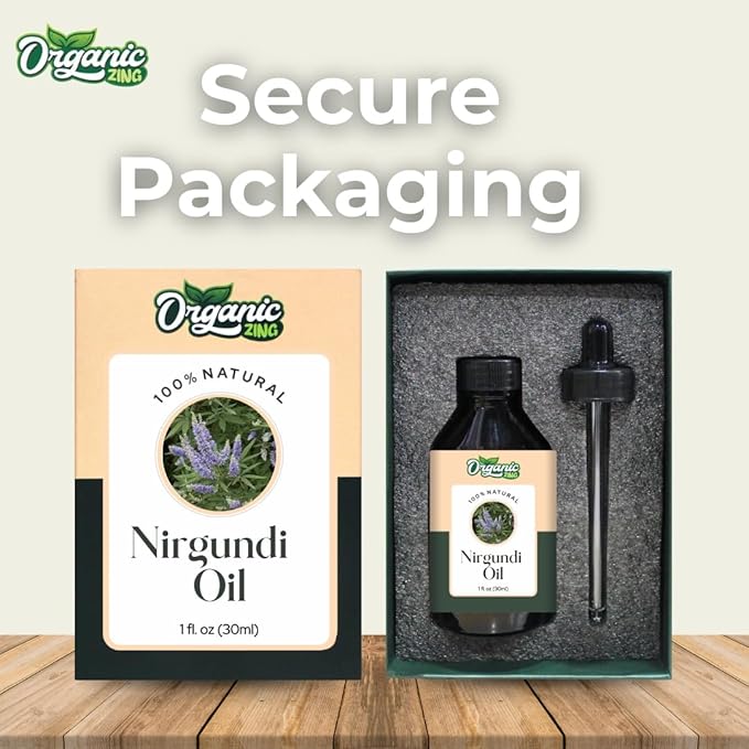 Organic Zing Nirgundi (Vitex Negundo) Oil | Carrier Oil for Aroma, Diffusers, Skincare & Hair Care - 30 Ml