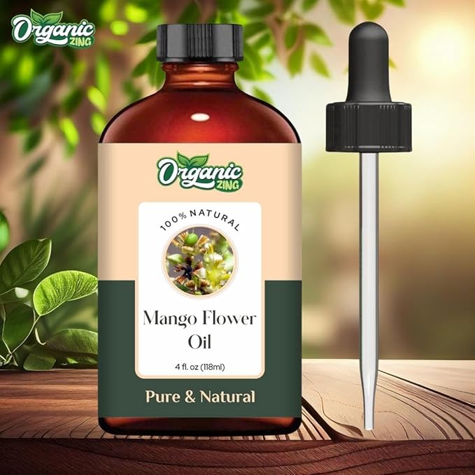 Organic Zing Mango Flower (Mangifera Indica) Oil | Essential Oil for Skincare, Haircare, Aroma & Diffusers - 118 Ml