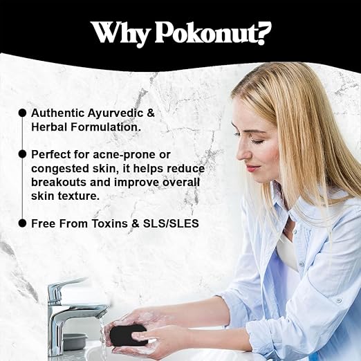 Pokonut Detox Activated Charcoal Soap - 100 gms