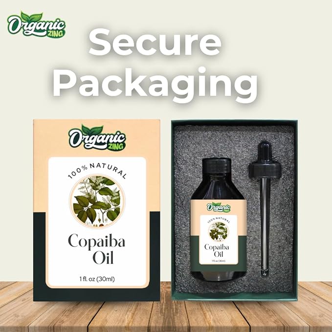 Organic Zing Copaiba (Copaifera Officinalis) Oil | Essential Oil for Skincare, Aroma and Diffusers - 30 Ml
