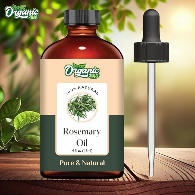 Organic Zing Rosemary Essential Oil for Skin, Face, Hair Care, Aromatherapy, Diffuser, Conditioner - 118 Ml