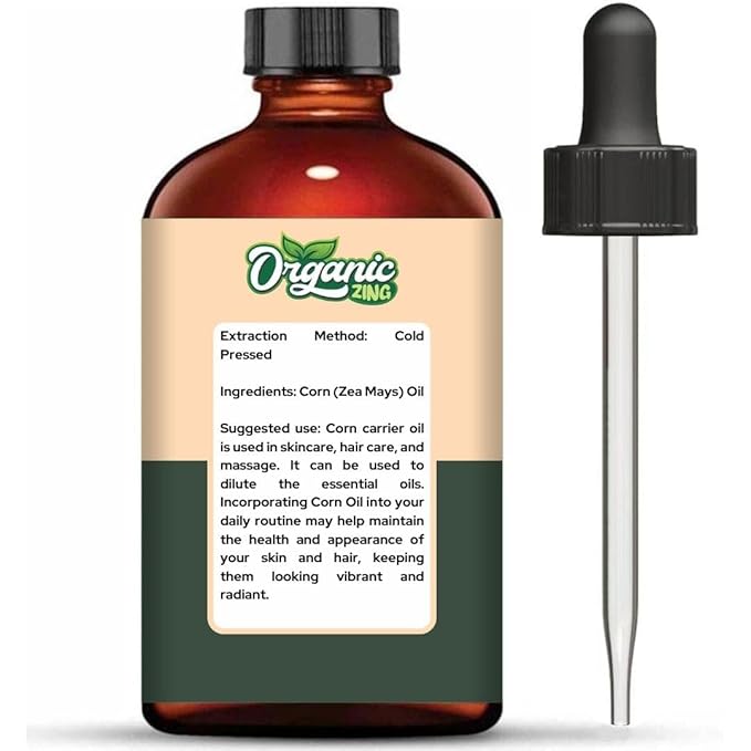 Organic Zing Corn (Zea Mays) Oil | Carrier Oil for Skincare, Hair Care & Massage - 118 Ml