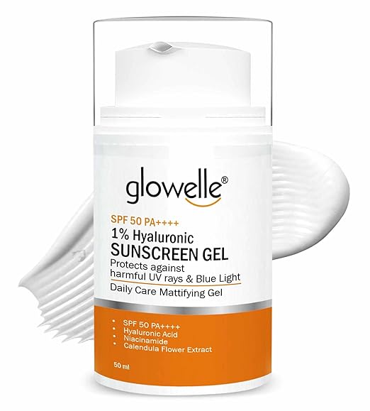 Aaryanveda Glowelle 1% Hyaluronic Sunscreen Gel With SPF 50 PA++++ - 50 ml