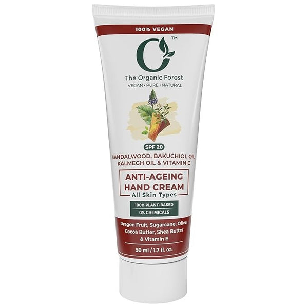 The Organic Forest Plant-Based Anti Aging Hand Cream with SPF Protection - 50 ml